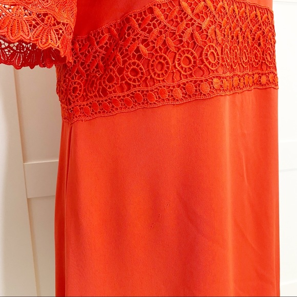 Parker Stephanie Dress Lace M NWT Red Flare - Picture 5 of 7
